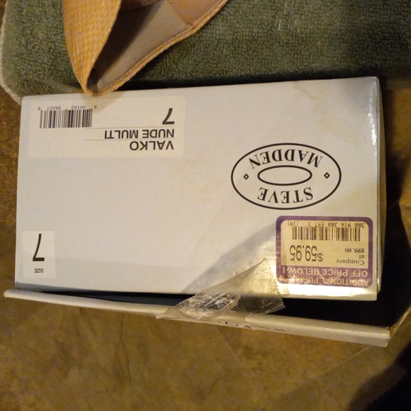 Steve Madden Heels Valko nude multi color suede and snakeskin size 7 - Picture 6 of 12